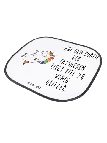 Mr. & Mrs. Panda Sonnenschutz Einhorn Blümchentail mit Spruch in Weiß