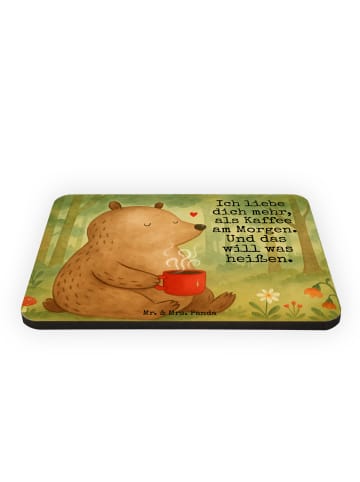 Mr. & Mrs. Panda Kühlschrankmagnet Bär Morgenkaffee Design mit S... in Weiß