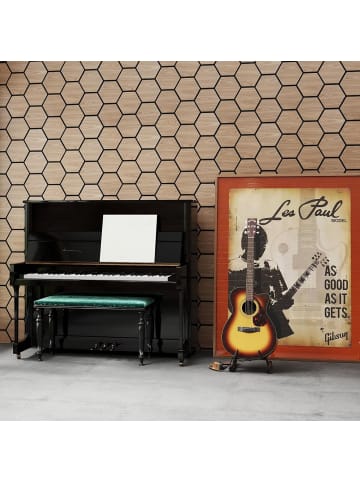 COSTWAY 3D Akustikpaneele 4er Set in Hellbraun