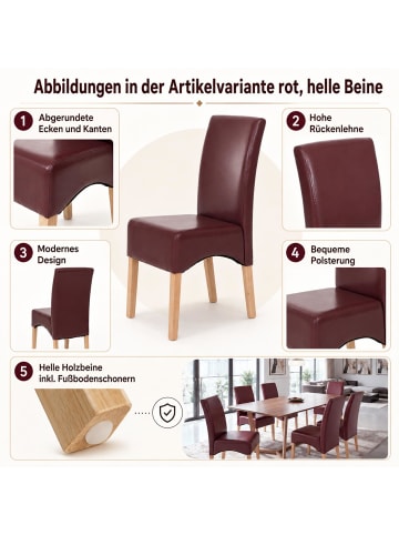 MCW 2er-Set Esszimmerstuhl Crotone, Schwarz, dunkle Beine