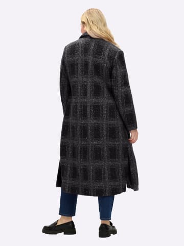 sheego Wintermantel in schwarz-graphit-gemustert