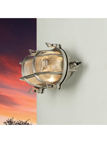 Licht-Erlebnisse Außen Wandlampe (B)21 x (H)13 cm in Nickel matt