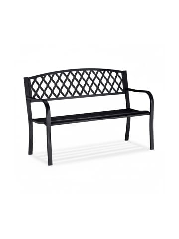relaxdays Gartenbank in Schwarz - (B)127,5 x (H)86,5 x (T)58,5 cm