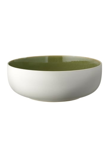 Studio Round Salatschüssel North in Matte white/Shiny moss