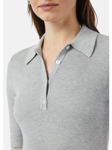 comma CI Strickpullover kurzarm in Grau