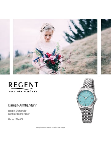 Regent Armbanduhr-Analog silber mittel (ca. 34mm) Regent Metallarmband
