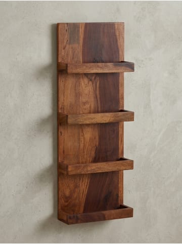 KADIMA DESIGN Sheesham Massivholz Wandregal, handgefertigtes Regal mit Klarlack