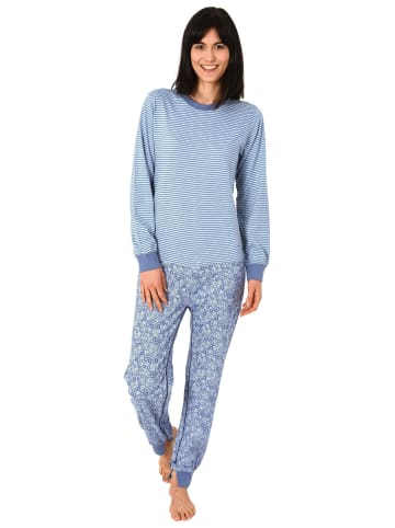 NORMANN Pflegeoverall langarm diagonalem Reißverschluss - 56117 in blau