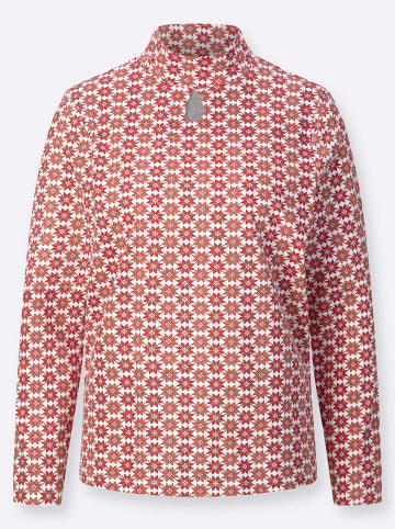 Sieh an! Stehkragen-Shirt in kirsche-ecru-bedruckt