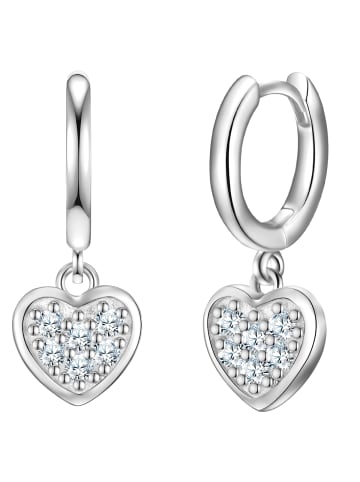 Glanzstücke München Ohrringe Herz aus Sterling Silber mit Zirkonia in silber