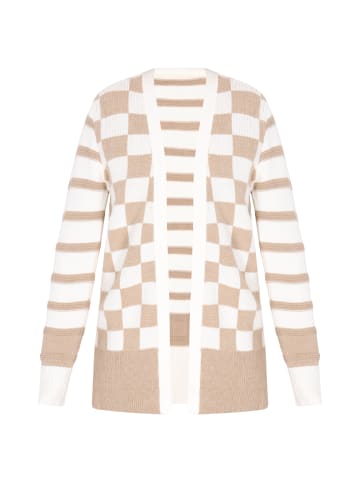 Sidona Women Cardigan in White Multicolour Beige