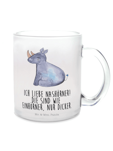 Mr. & Mrs. Panda Glühweintasse Einhorn Nashorn mit Spruch in Transparent