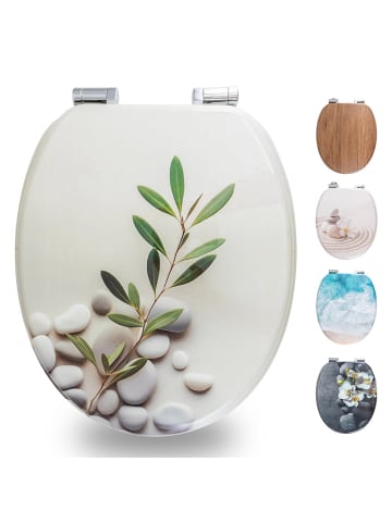 Benkstein WC-Sitz MDF hellgrau bedruckt  grau