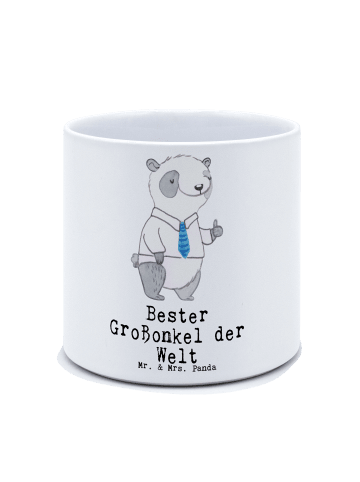 Mr. & Mrs. Panda Pflanzkübel Panda Bester Großonkel der Welt mit... in Weiß