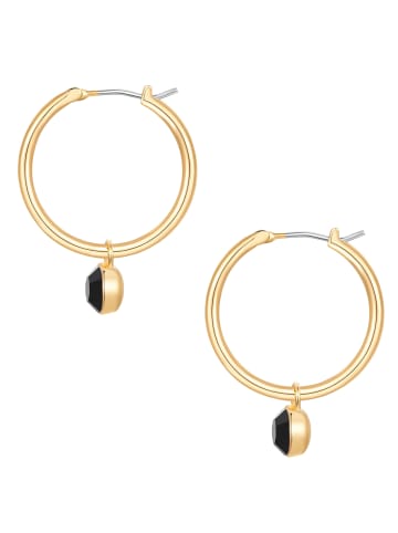 Lulu & Jane Creolen aus Messing mit Glaskristall in gelbgold