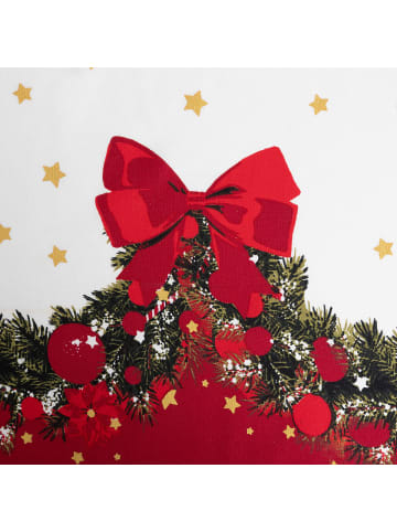 Atmosphera Créateur d'intérieur Weihnachtstischdecke mit Girlandenaufdruck in Mehrfarben, 140 x 0,5 x 240 cm
