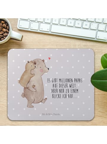 Mr. & Mrs. Panda Gummi-Mauspad Papa Bär mit Spruch in Grau Pastell