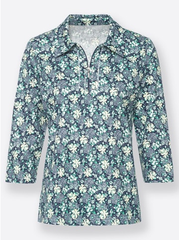 WITT WEIDEN Shirt in marine-zitrone-bedruckt