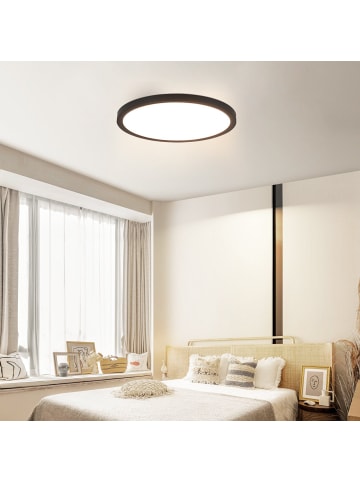 ZMH LED Deckenleuchte in Schwarz Ø30cm Rund Flach 4000K neutralweiß 24W