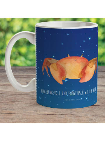 Mr. & Mrs. Panda Haferl Sternzeichen Krebs mit Spruch in Sternenhimmel Blau