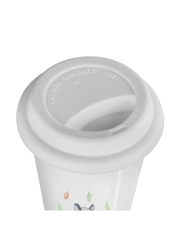 Mr. & Mrs. Panda Thermobecher Waschbär Laterne mit Spruch in Weiß