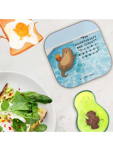Mr. & Mrs. Panda Untersetzer Otter Schwimmbad Pommes Design mit ... in Weiß