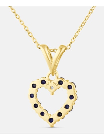 Diamant L'éternel Kette mit Anhänger, mit schwarzer Saphir, 375 Gelbgold