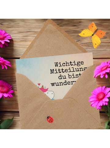 Mr. & Mrs. Panda Einladungskarte Einhorn Mitteilung Design mit S... in Weiß