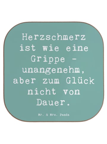 Mr. & Mrs. Panda Untersetzer Spruch Herzschmerz Grippe mit Spruch in Meeresbrise