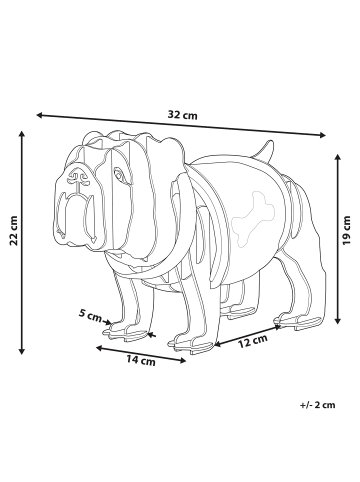 Beliani Tischleuchten DOUCE in Braun/Weiß - (W) 32 x (H) 22 x (L) 14 cm
