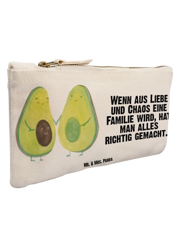 Mr. & Mrs. Panda Schminktasche Avocado Pärchen mit Spruch in Weiß