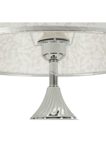 Mauro Ferretti Stehlampe aus Metall und Stoff in Silber und Weiß