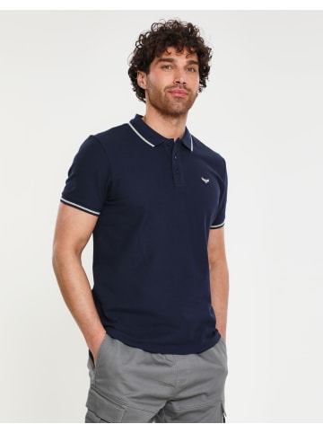 Threadbare Kurzarm-Polo THB Polo Brunello in blau-schwarz