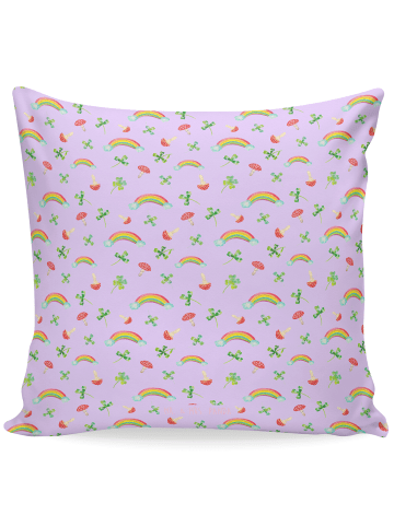 Mr. & Mrs. Panda 40 X 40 Kissen Blume Kleeblatt ohne Spruch in Violett