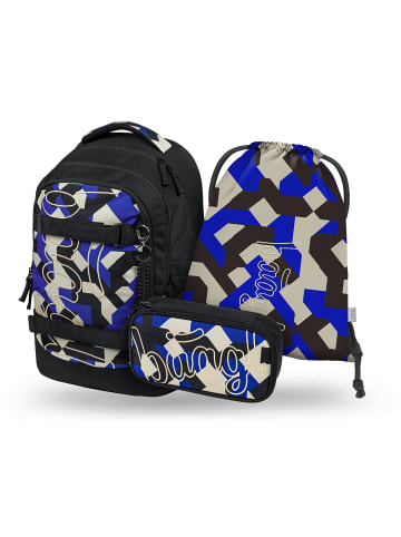 BAAGL 3-tlg. Set: Schulrucksack Skate Max in Blau Variety