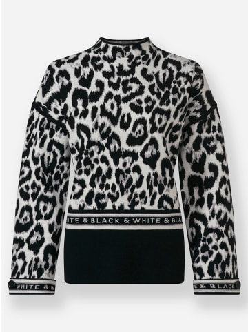 Heine Jacquardpullover in schwarz-ecru-gemustert