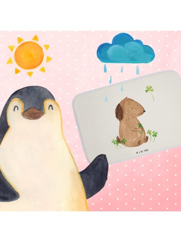 Mr. & Mrs. Panda Badematte Hund Kleeblatt ohne Spruch in Weiß