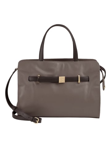 DuDu Schultertasche Leder 30 cm taupe