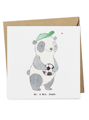 Mr. & Mrs. Panda Deluxe Karte Fußballtrainer Herz ohne Spruch in Weiß