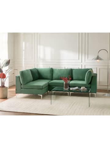 Beliani Modulsofa EVJA in Grün - (W) 235 x (H) 84 x (L) 150 cm rechtsseitig