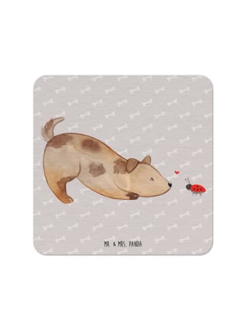Mr. & Mrs. Panda Tassenuntersetzer Hund Marienkäfer ohne Spruch in Grau Pastell