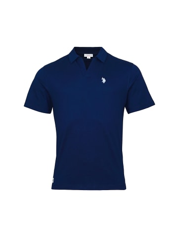 U.S. Polo Assn. Poloshirt 'Knopflos' in dunkelblau