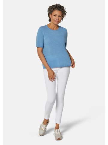 GOLDNER Halbarmpullover mit Rundhals aus Kaschmir in himmelblau