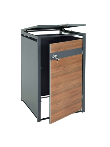 MCW XL 1er/2er-Mülltonnenverkleidung J82, Kirsche-Holzoptik dunkelbraun
