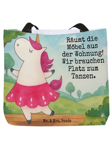 Mr. & Mrs. Panda Shopper Einhorn Ballerina Design mit Spruch in Weiß