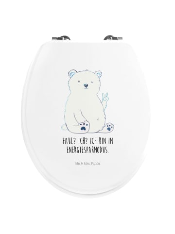 Mr. & Mrs. Panda WC Brille Eisbär Faul mit Spruch in Weiß