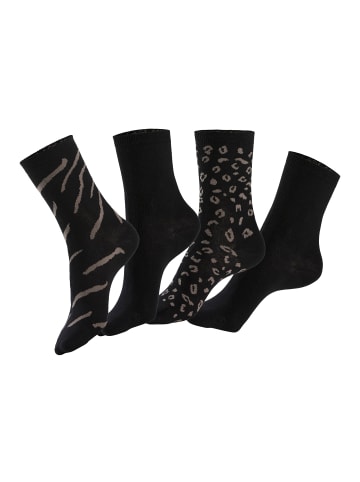 LASCANA Basicsocken in 4x schwarz