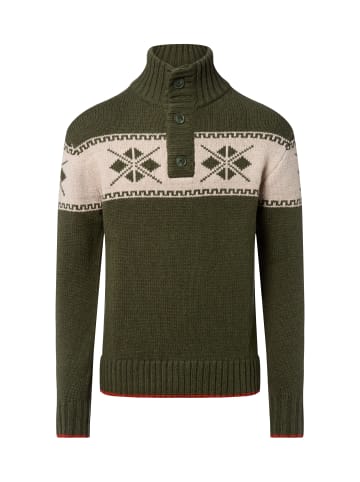Nils Sundström Pullover in oliv ecru - 0001