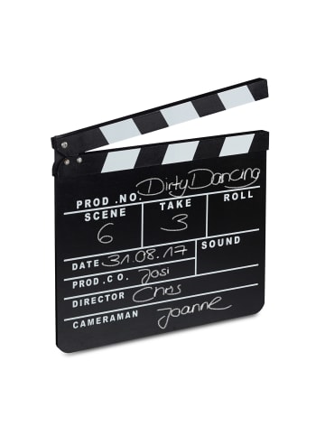 relaxdays 2x Filmklappe in Schwarz/ Weiß