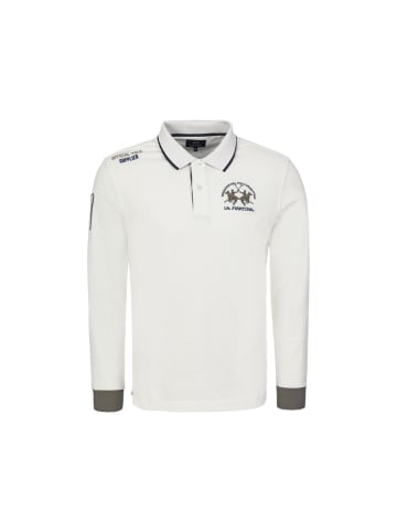 La Martina Langarm-Poloshirt MBP300 in weiss